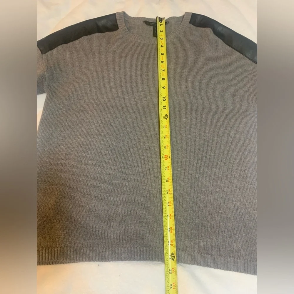 BCBGMaxAzria Gray Sweater with Black Shoulder Detail S